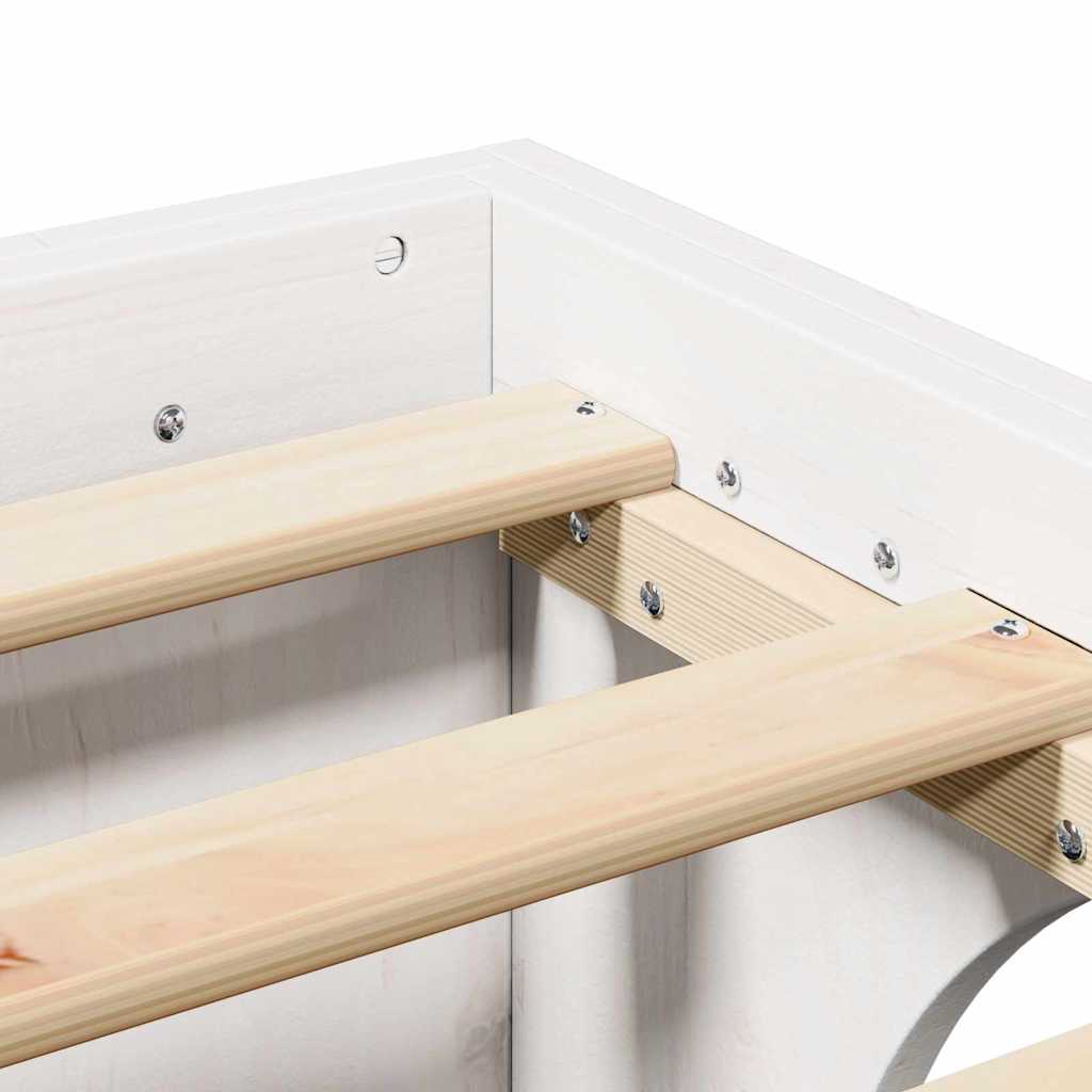 Sengestel Hvid 75 x 190 cm Massiv fyrretræ