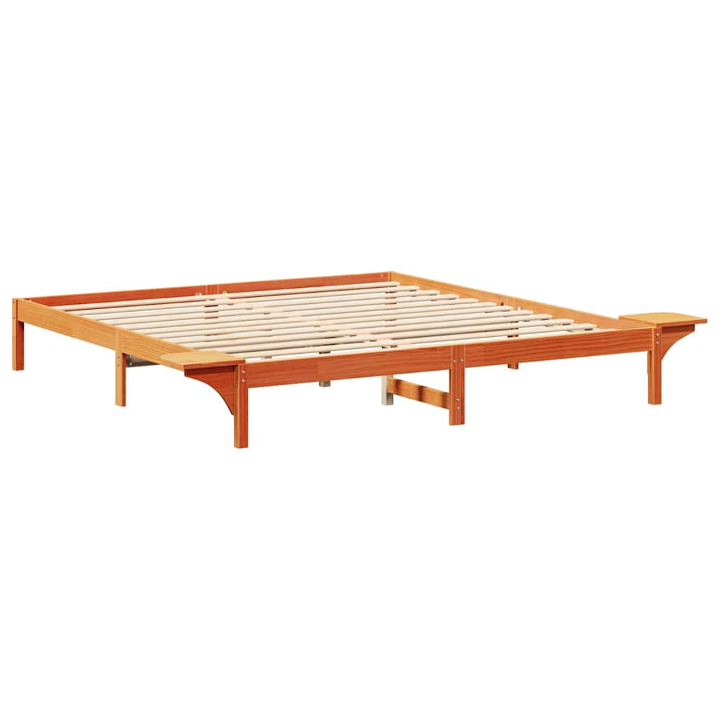 Sengestel Voks brun 200 x 200 cm Massiv fyrretræ