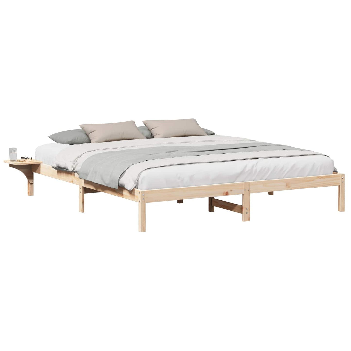 Sengestel Naturfarvet 180 x 200 cm Massiv fyrretræ