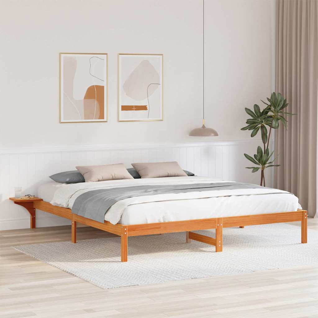 Sengestel Voks brun 180 x 200 cm Massiv fyrretræ