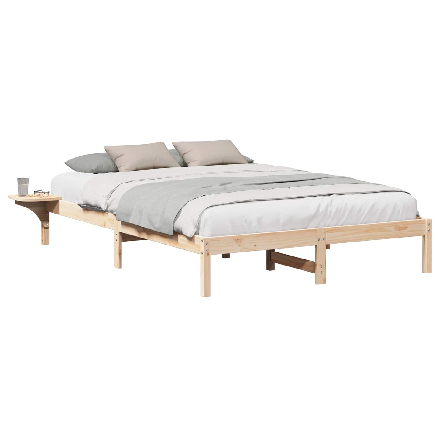 Sengestel Naturfarvet 160 x 200 cm Massiv fyrretræ