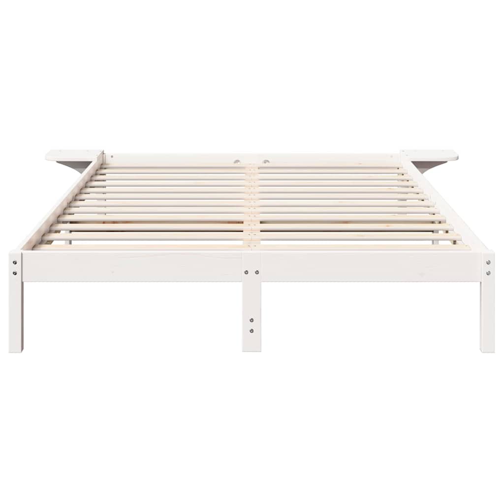 Sengestel Hvid 160 x 200 cm Massiv fyrretræ