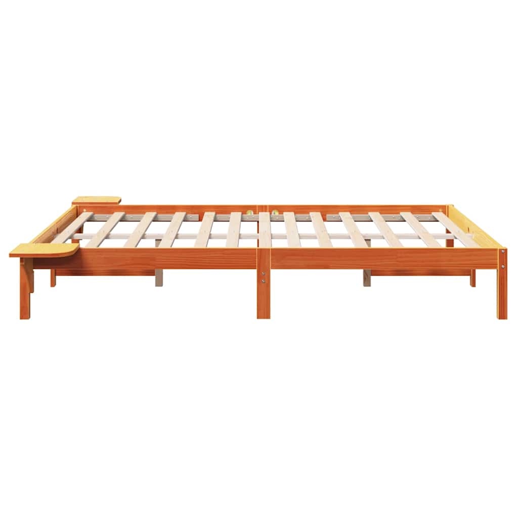 Sengestel Voks brun 160 x 200 cm Massiv fyrretræ