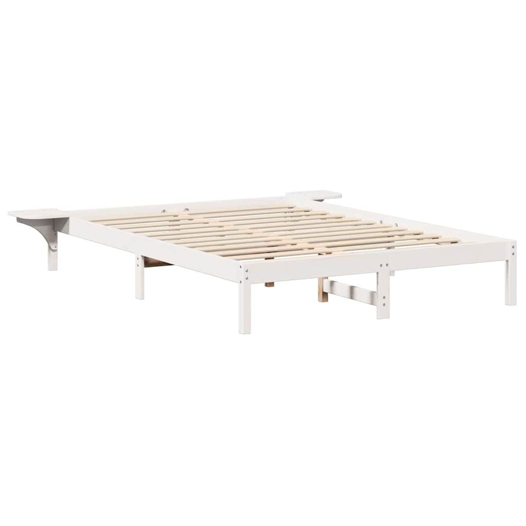 Sengestel Hvid 150 x 200 cm Massiv fyrretræ