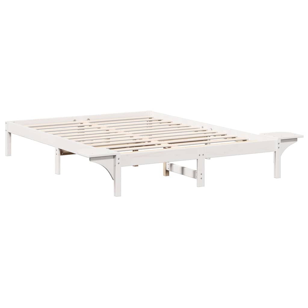 Sengestel Hvid 140 x 200 cm Massiv fyrretræ