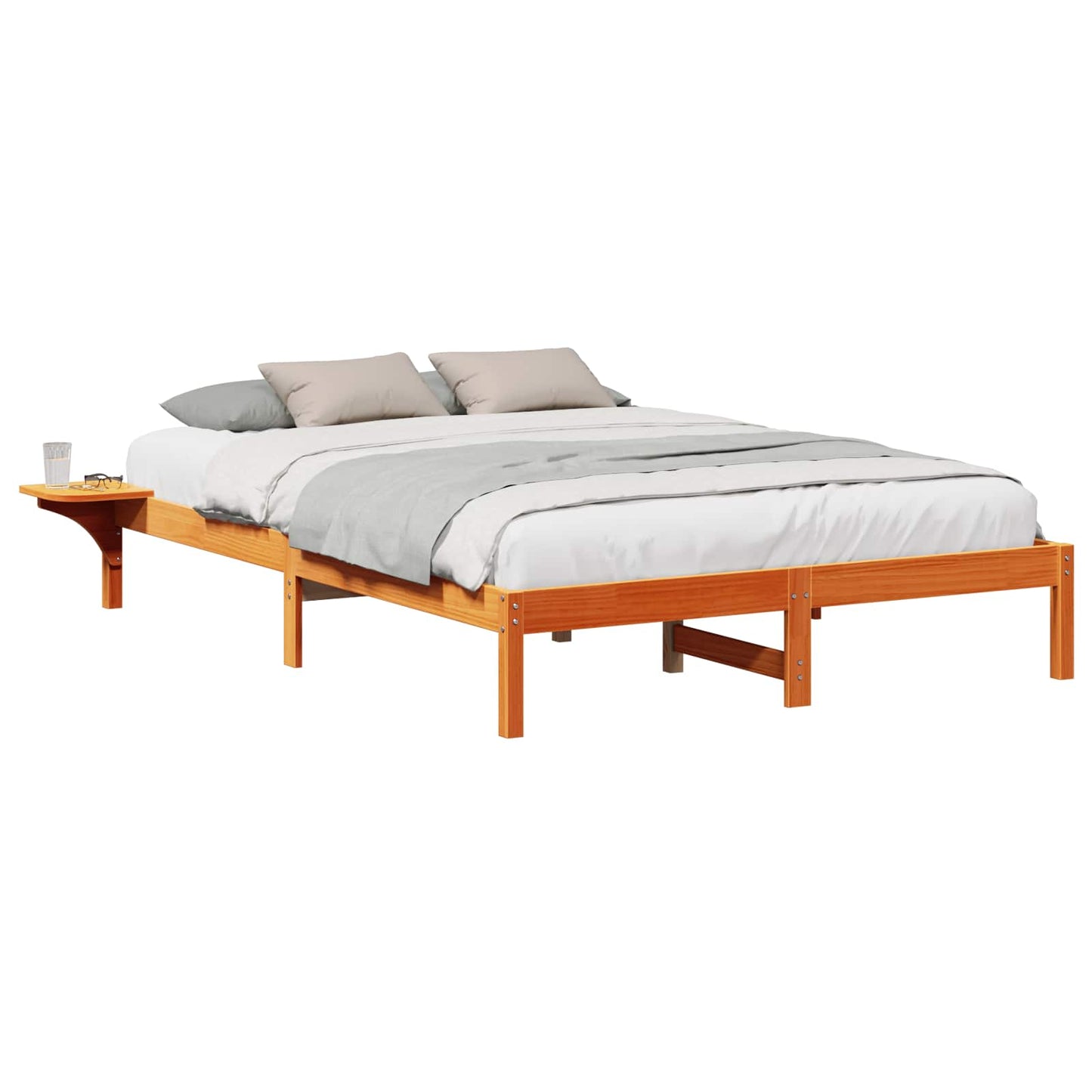 Sengestel Voks brun 140 x 200 cm Massiv fyrretræ