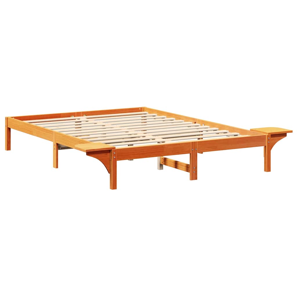 Sengestel Voks brun 140 x 200 cm Massiv fyrretræ