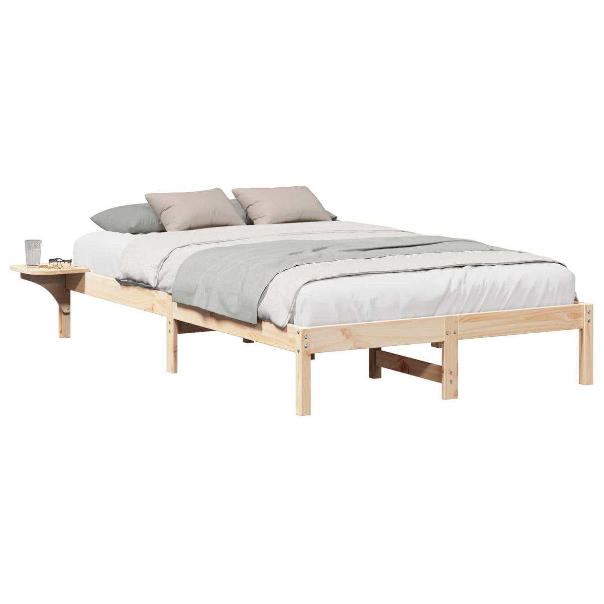 Sengestel Naturfarvet 140 x 190 cm Massiv fyrretræ