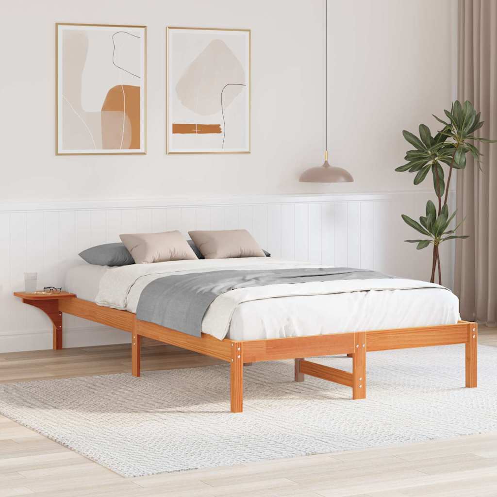 Sengestel Voks brun 140 x 190 cm Massiv fyrretræ