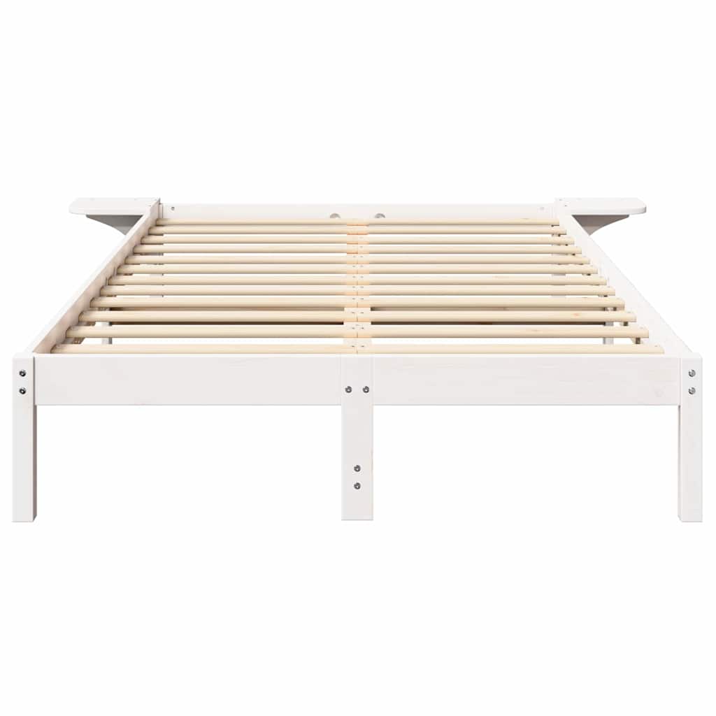 Sengestel Hvid 120 x 190 cm Massiv fyrretræ