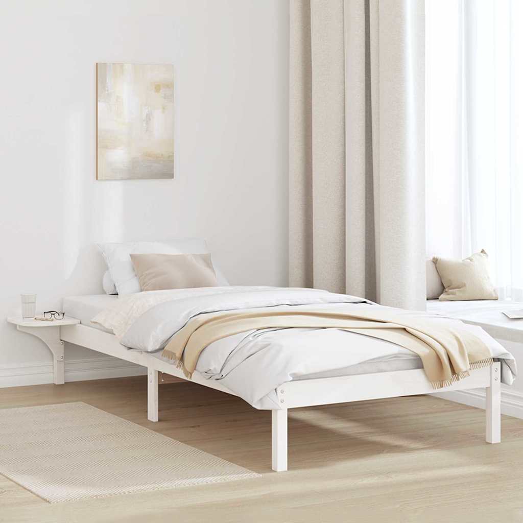 Sengestel Hvid 100 x 200 cm Massiv fyrretræ