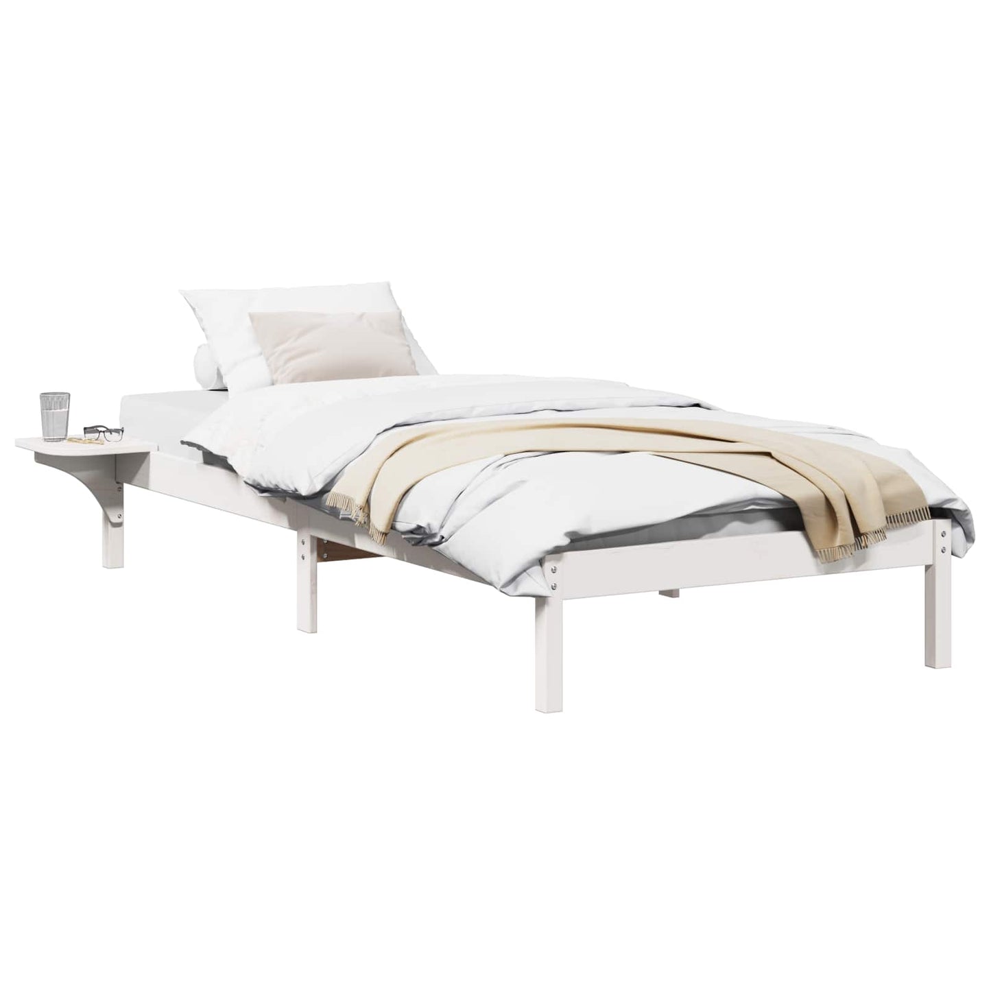 Sengestel Hvid 100 x 200 cm Massiv fyrretræ