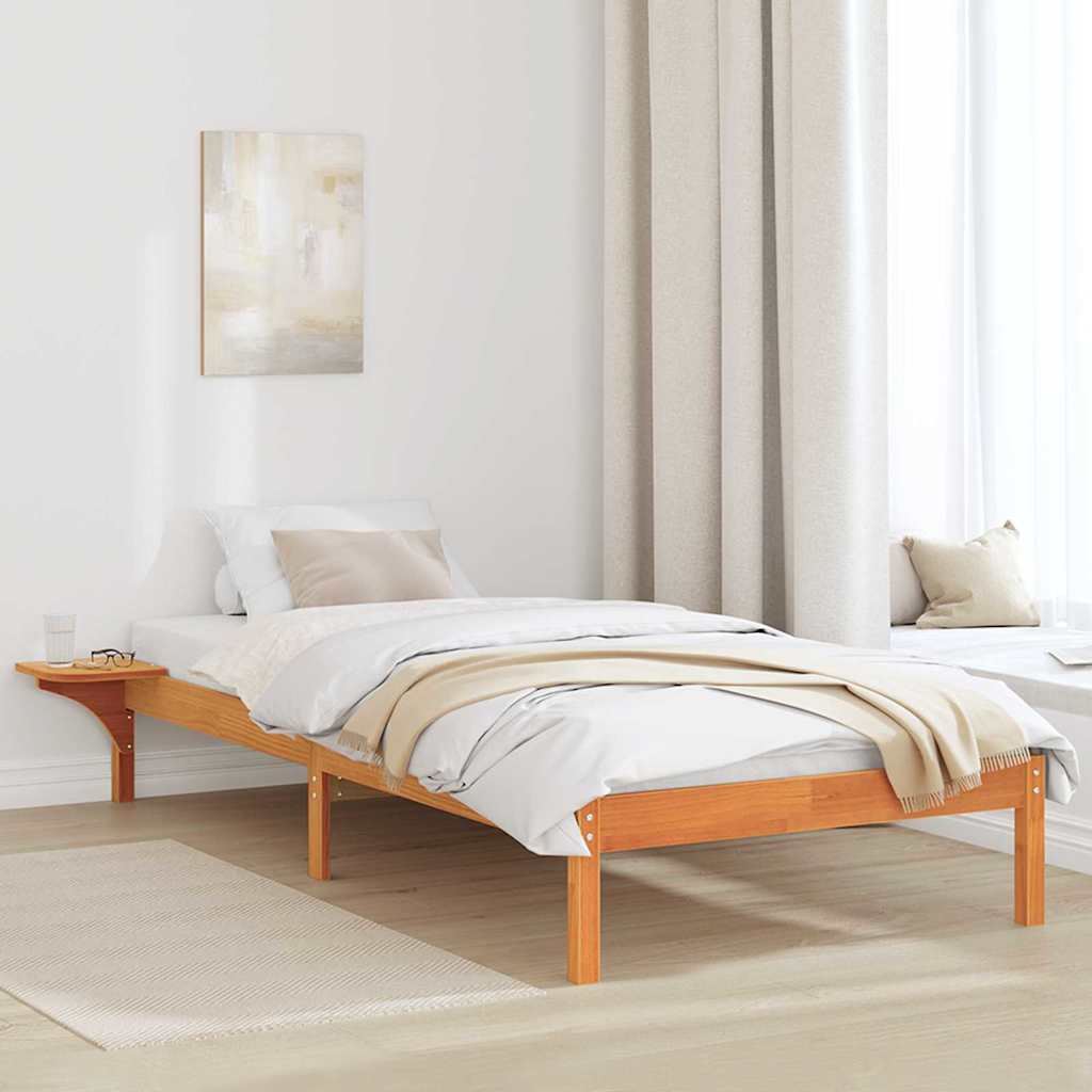 Sengestel Voks brun 100 x 200 cm Massiv fyrretræ