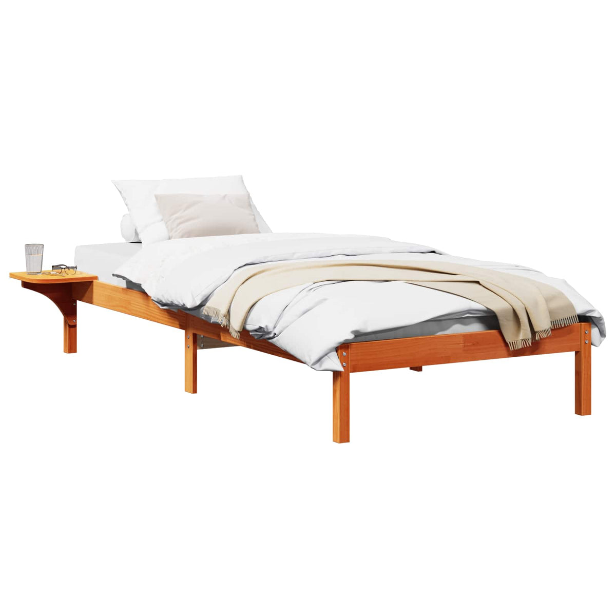 Sengestel Voks brun 90 x 190 cm Massiv fyrretræ