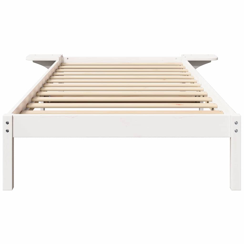 Sengestel Hvid 75 x 190 cm Massiv fyrretræ