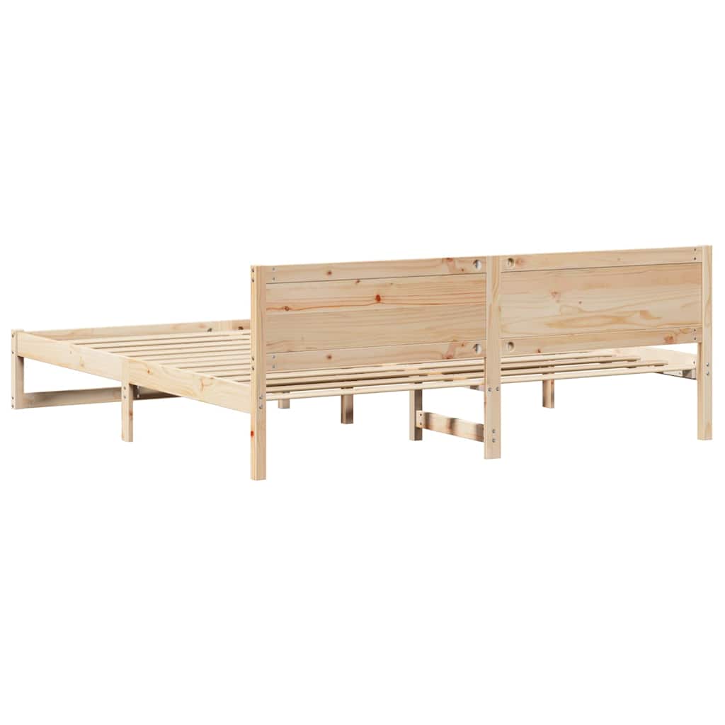 Sengestel Naturfarvet 200 x 200 cm Massiv fyrretræ