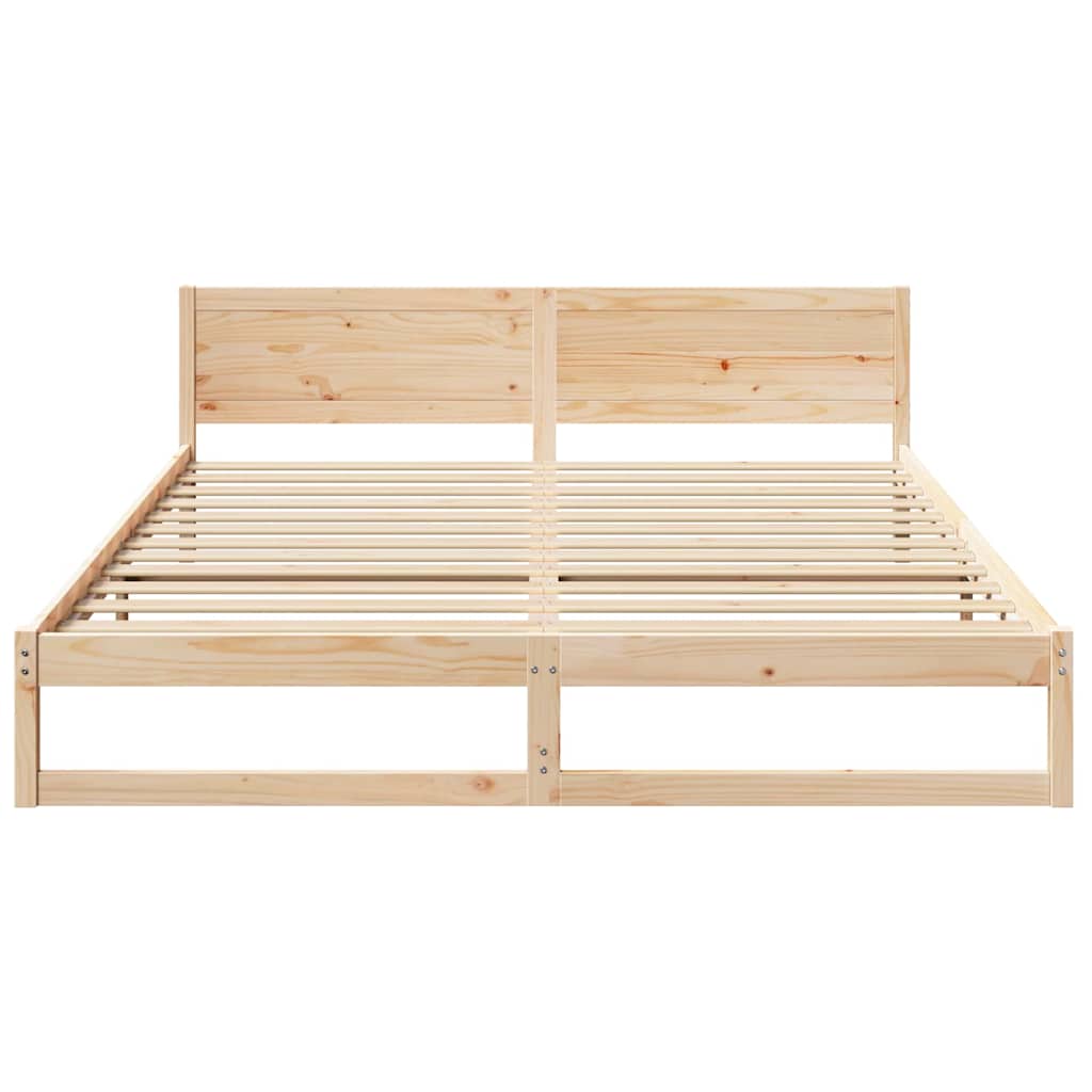 Sengestel Naturfarvet 200 x 200 cm Massiv fyrretræ