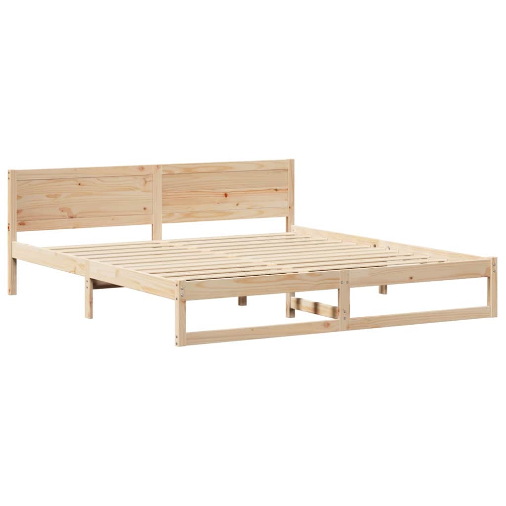 Sengestel Naturfarvet 180 x 200 cm Massiv fyrretræ