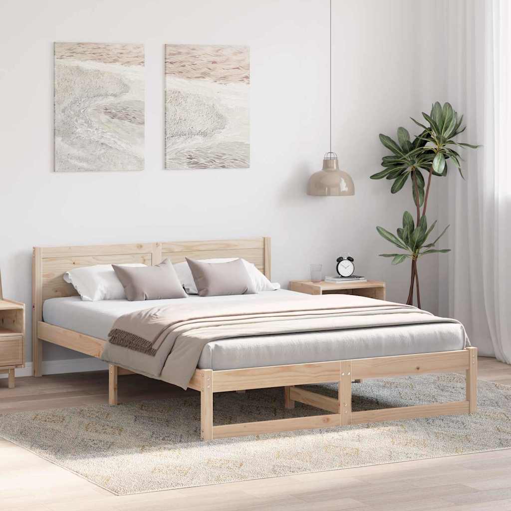 Sengestel Naturfarvet 150 x 200 cm Massiv fyrretræ