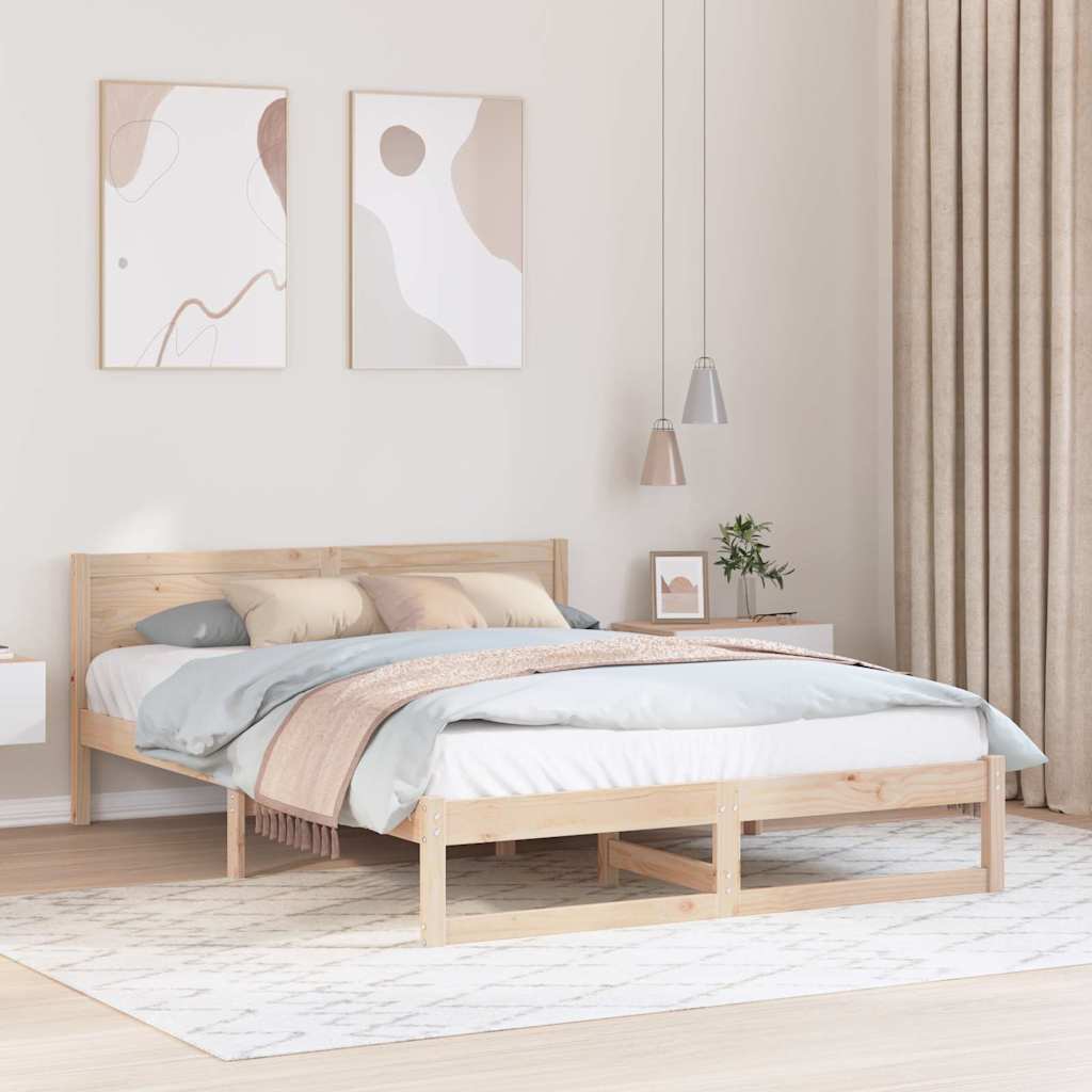 Sengestel Naturfarvet 140 x 200 cm Massiv fyrretræ