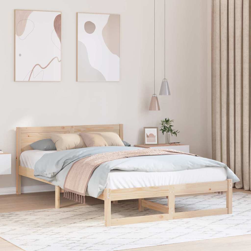 Sengestel Naturfarvet 120 x 200 cm Massiv fyrretræ
