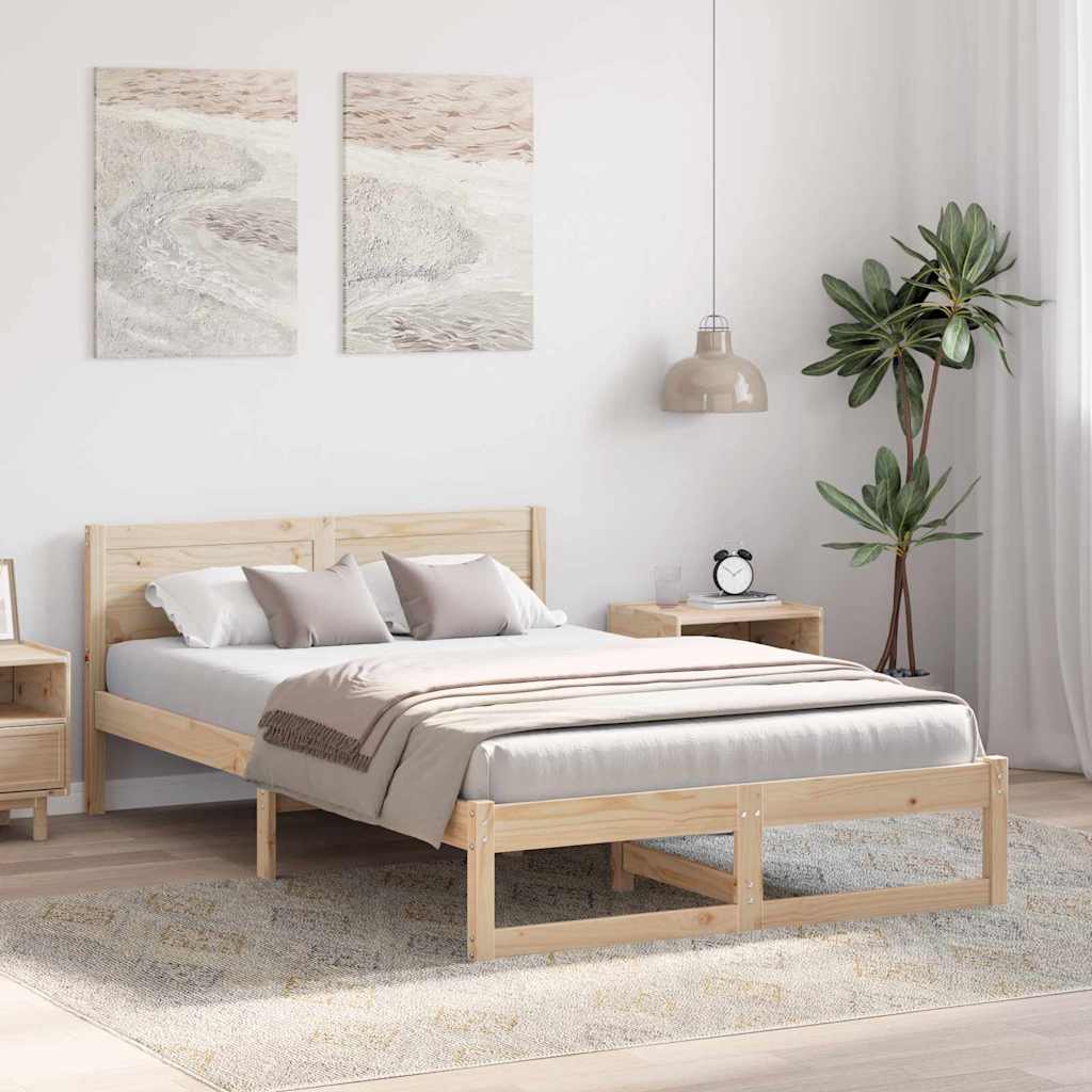 Sengestel Naturfarvet 120 x 190 cm Massiv fyrretræ