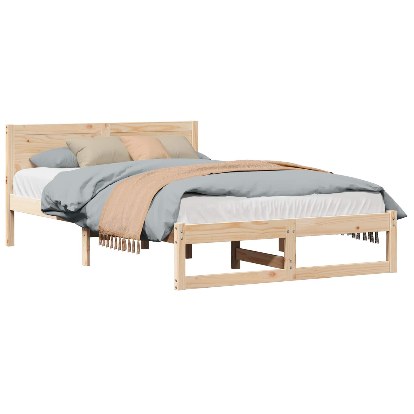 Sengestel Naturfarvet 120 x 190 cm Massiv fyrretræ