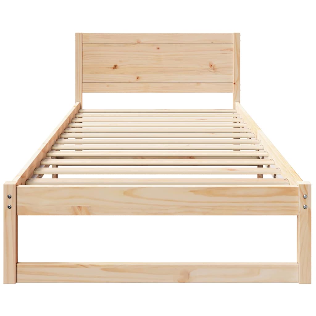 Sengestel Naturfarvet 90 x 200 cm Massiv fyrretræ