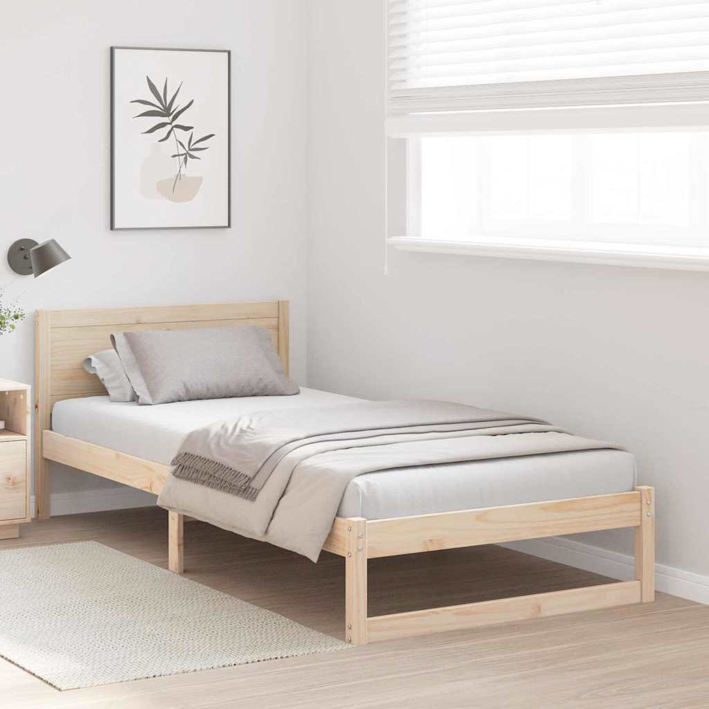 Sengestel Naturfarvet 90 x 190 cm Massiv fyrretræ