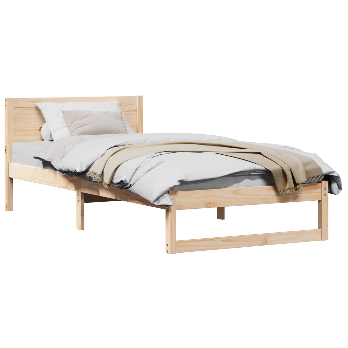 Sengestel Naturfarvet 75 x 190 cm Massiv fyrretræ
