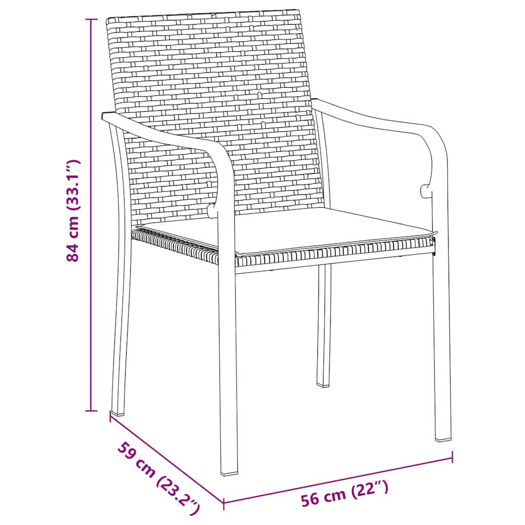 Have Spisebordssæt 5 stk. Brun og sort PE Rattan