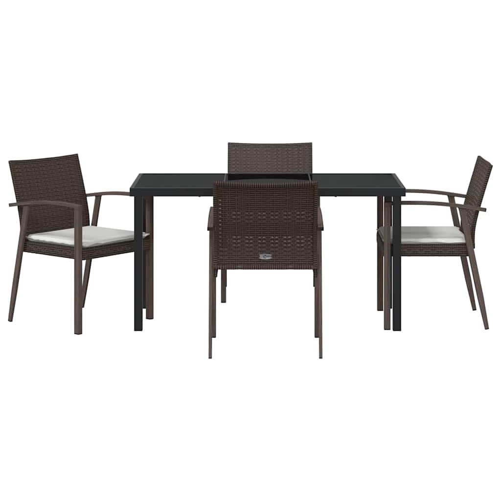 Have Spisebordssæt 5 stk. Brun og sort PE Rattan