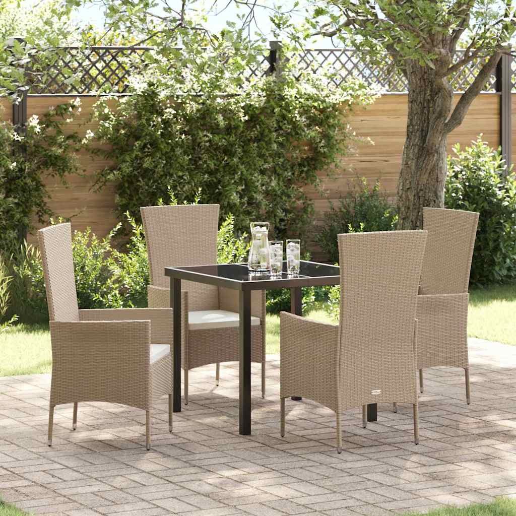 Have Spisebordssæt 5 stk. Beige polyrattan