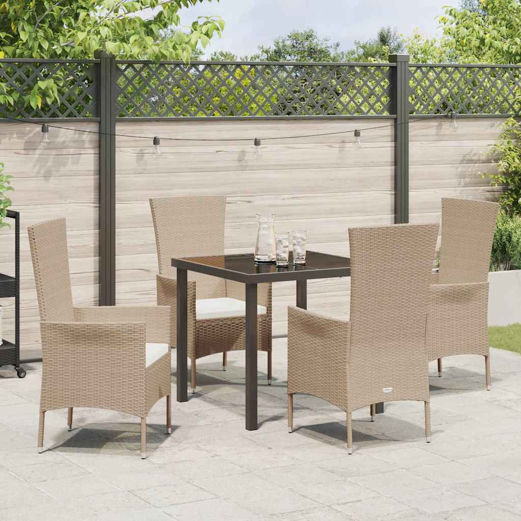 Have Spisebordssæt 5 stk. Beige polyrattan
