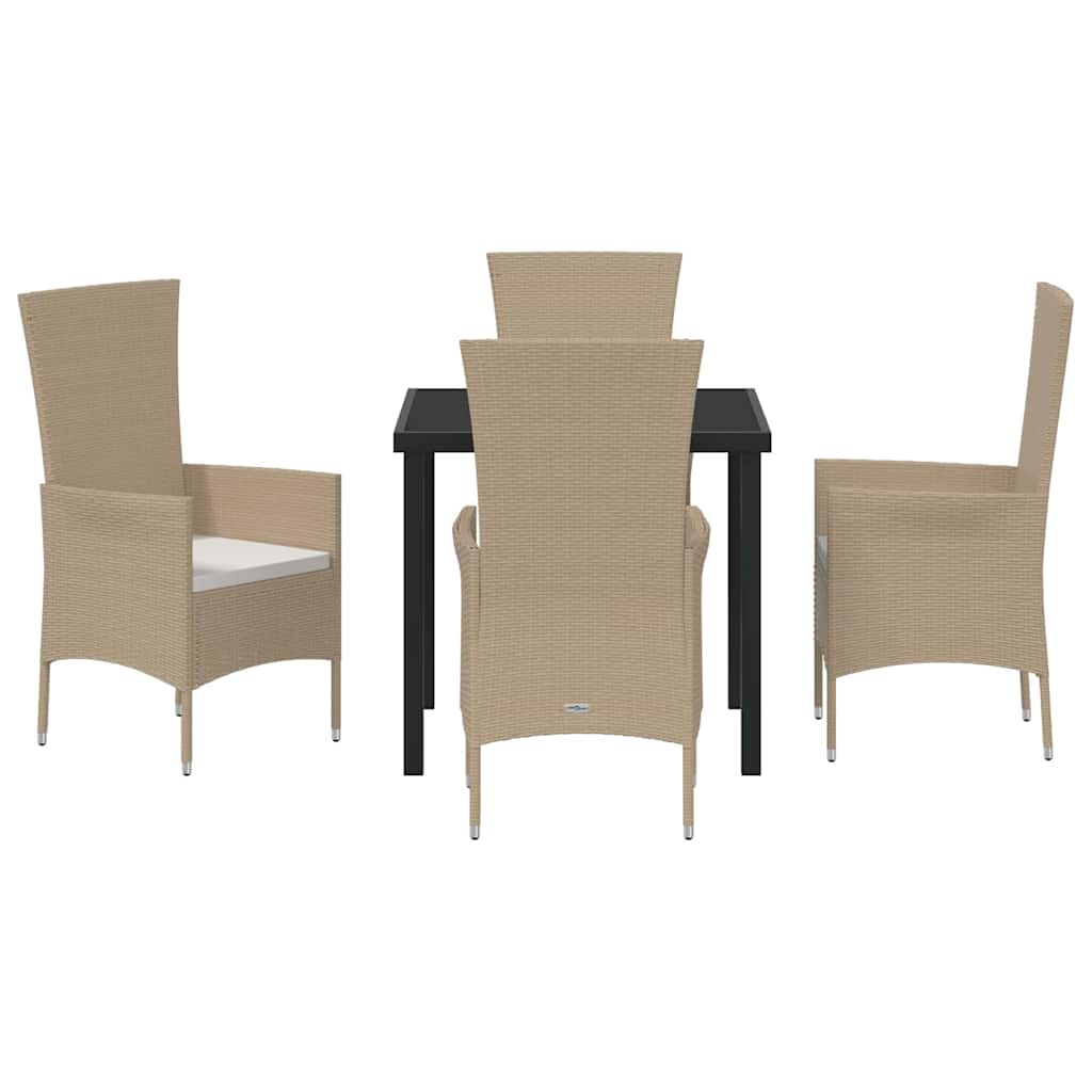 Have Spisebordssæt 5 stk. Beige polyrattan