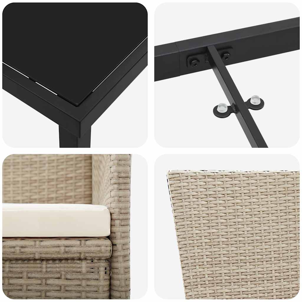 Have Spisebordssæt 7 stk. Beige polyrattan