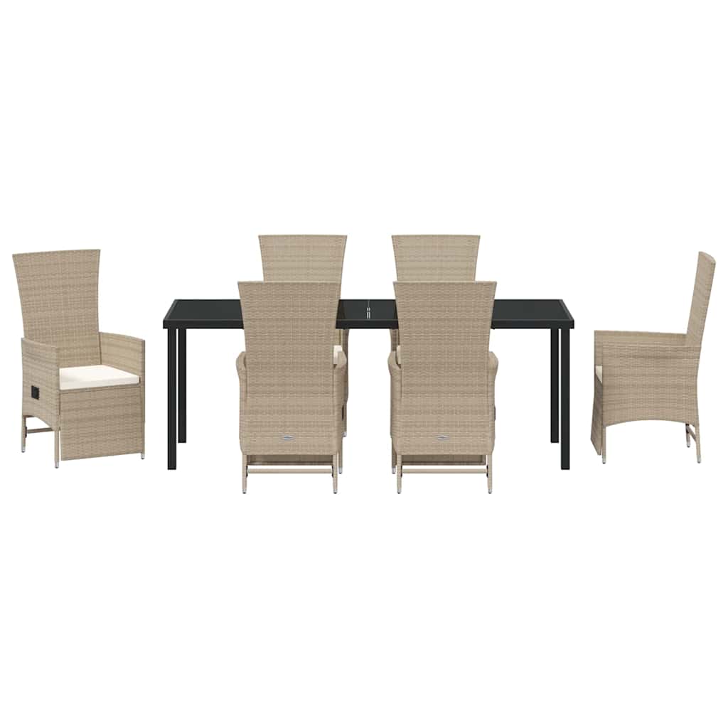 Have Spisebordssæt 7 stk. Beige polyrattan