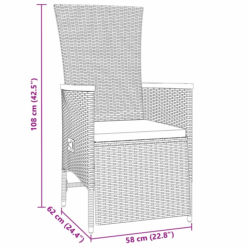 Have Spisebordssæt 9 stk. Beige polyrattan
