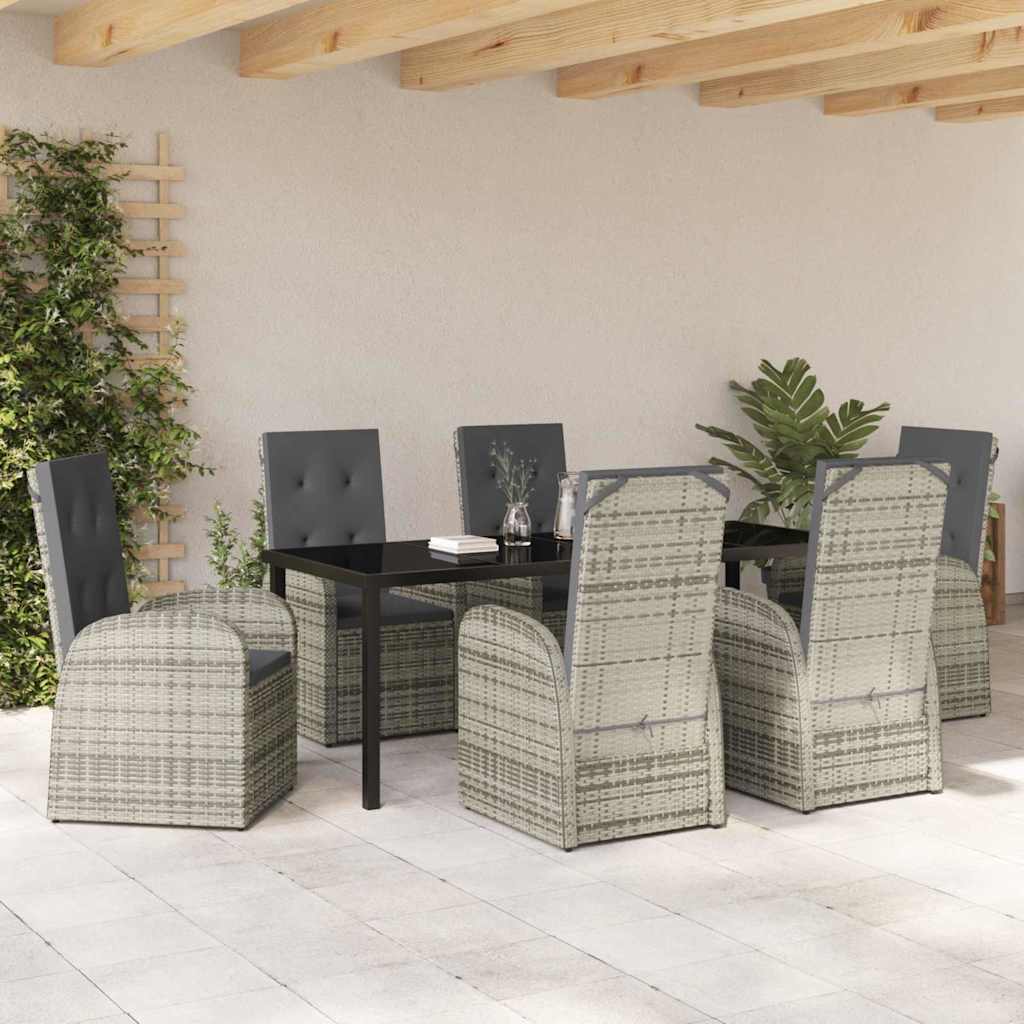 Have Spisebordssæt 7 stk. Grå polyrattan