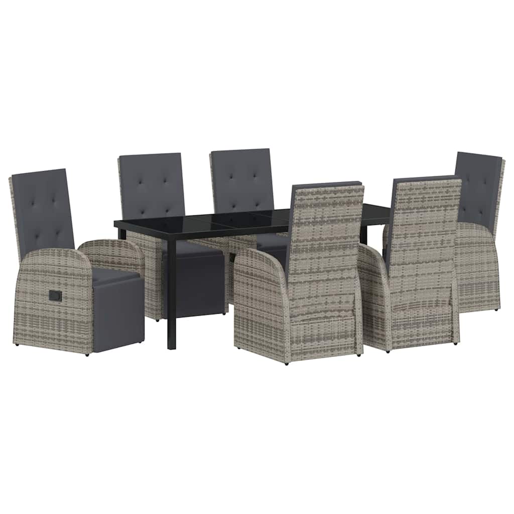 Have Spisebordssæt 7 stk. Grå polyrattan