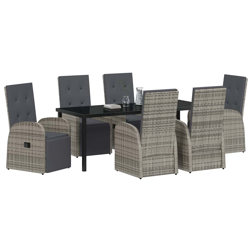 Have Spisebordssæt 7 stk. Grå polyrattan