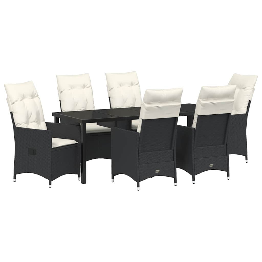 Have Spisebordssæt 7 stk. Sort polyrattan