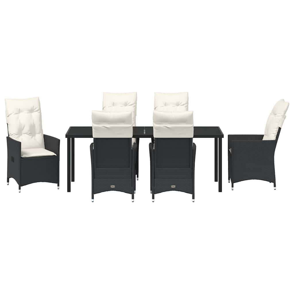 Have Spisebordssæt 7 stk. Sort polyrattan