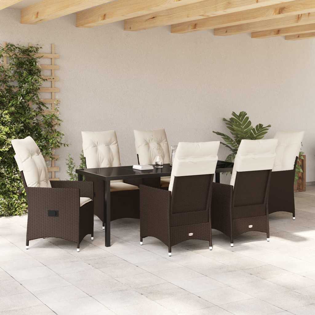 Have Spisebordssæt 7 stk. Brun polyrattan