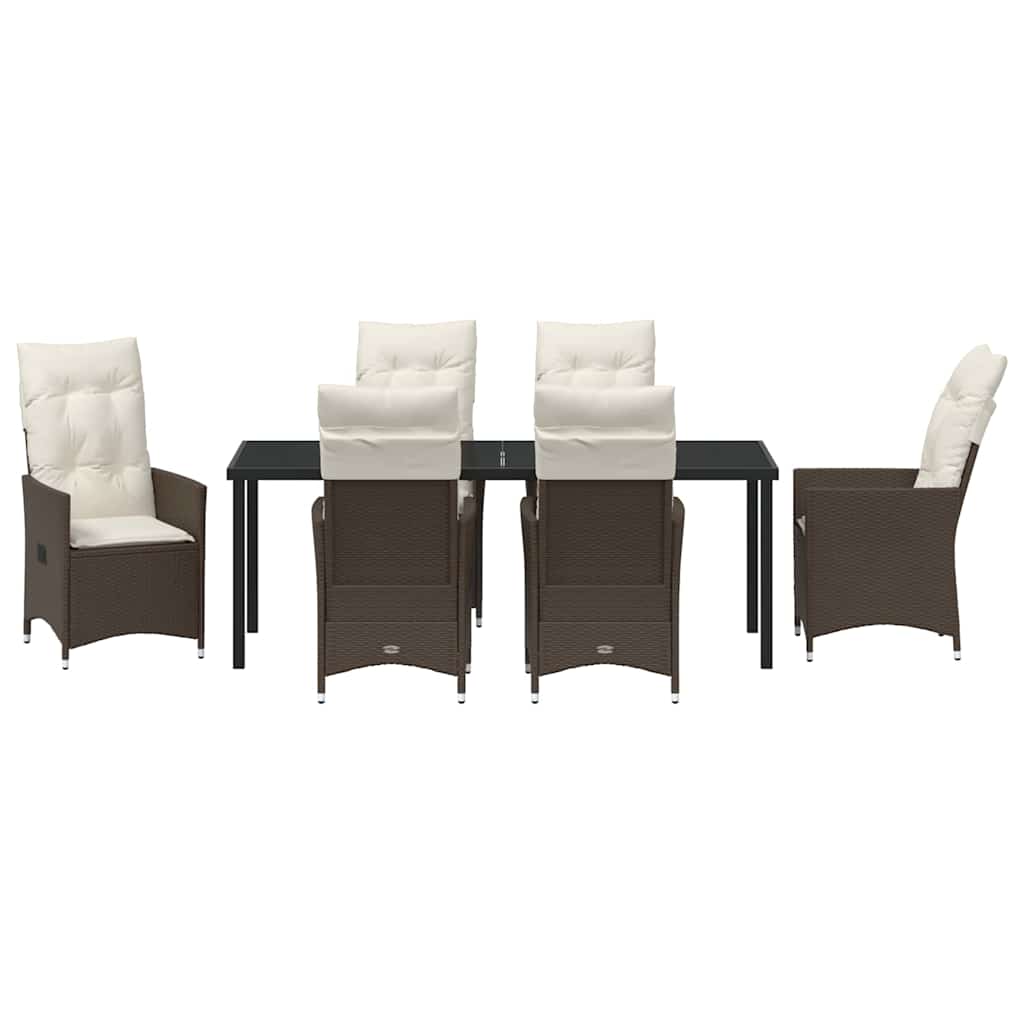 Have Spisebordssæt 7 stk. Brun polyrattan