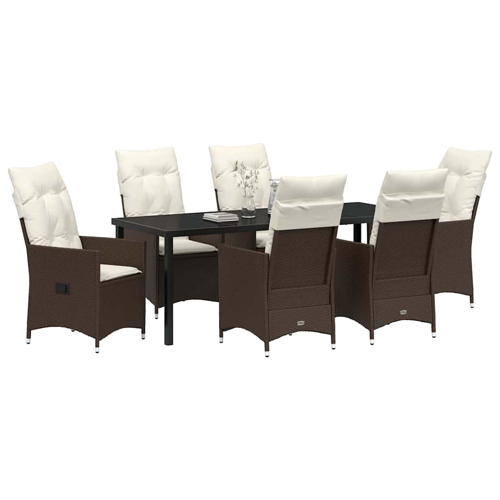 Have Spisebordssæt 7 stk. Brun polyrattan