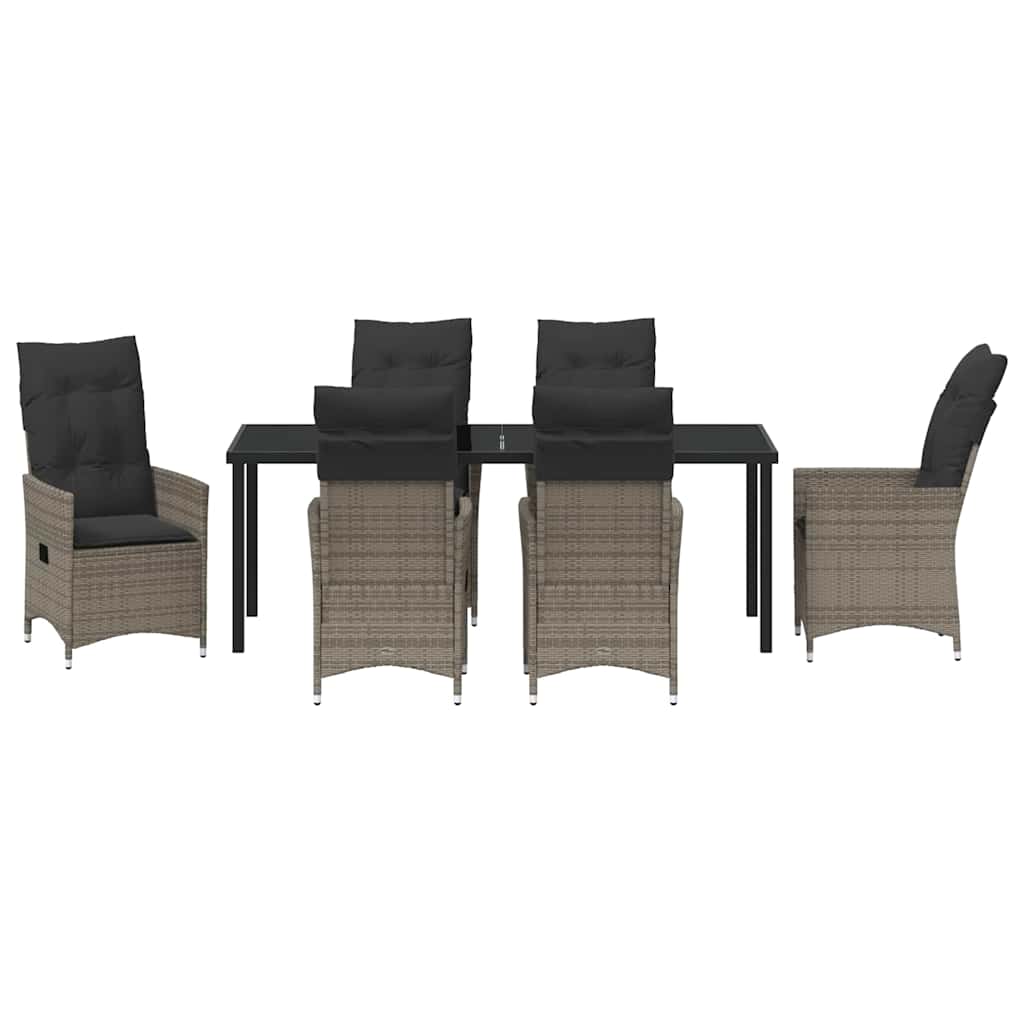 Have Spisebordssæt 7 stk. Grå polyrattan