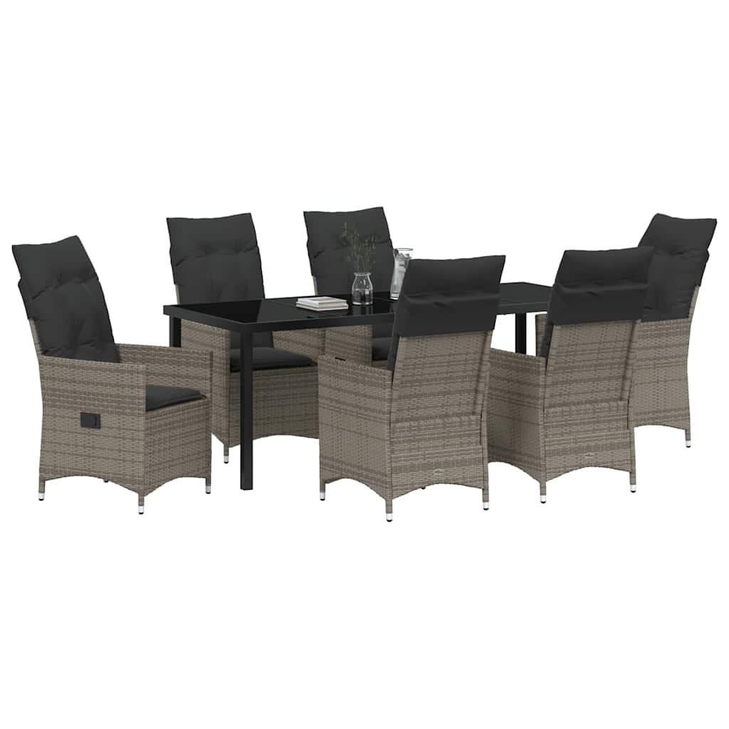Have Spisebordssæt 7 stk. Grå polyrattan