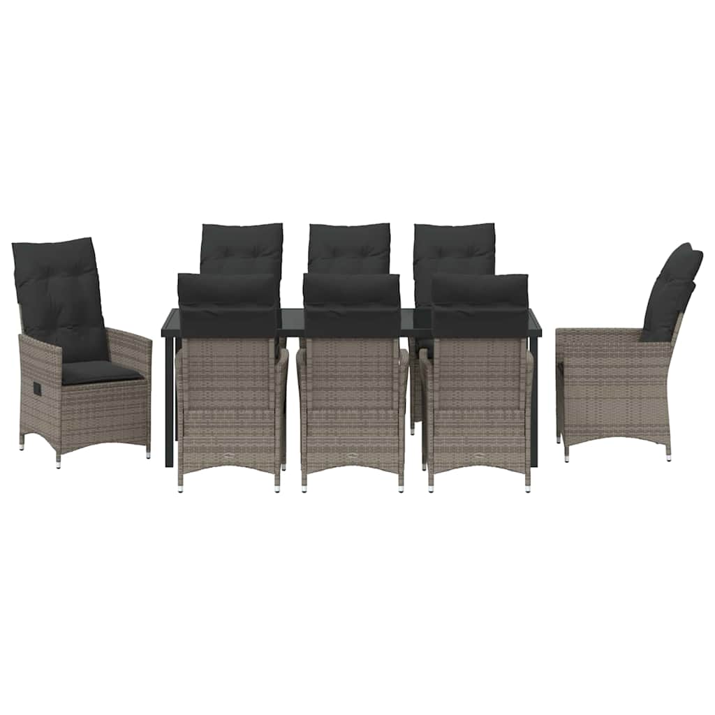 Have Spisebordssæt 9 stk. Grå polyrattan