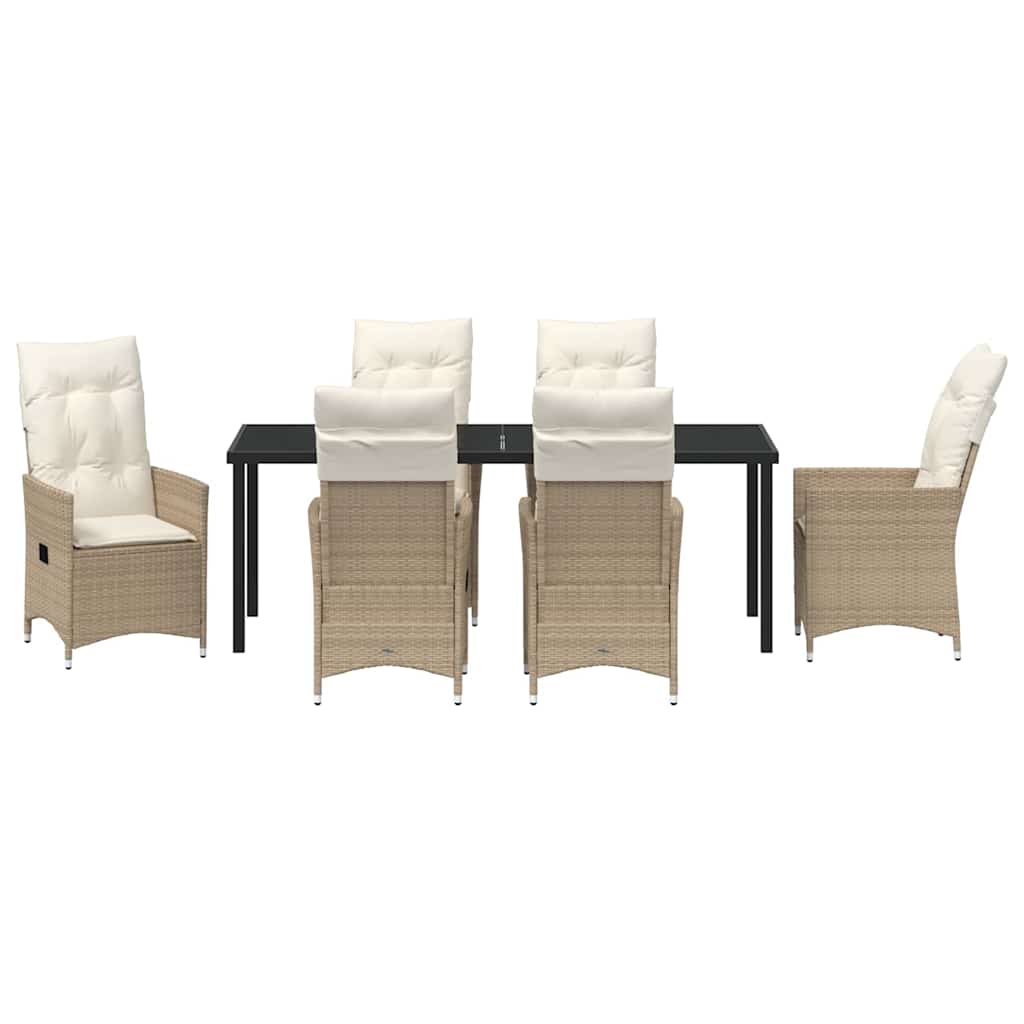 Have Spisebordssæt 7 stk. Beige polyrattan